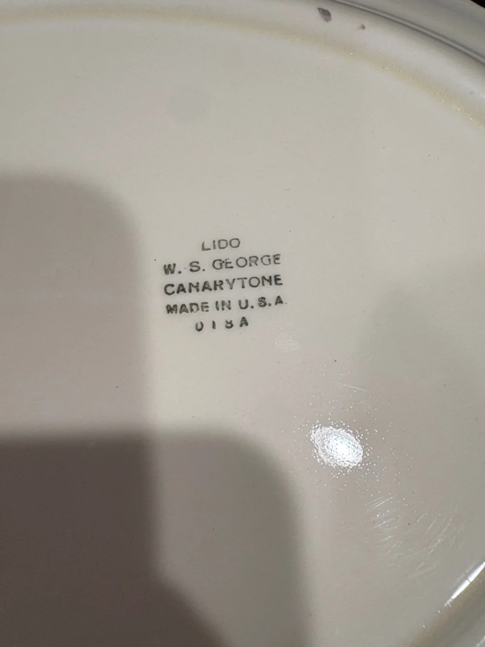 Cream Decorative Serving Platter with Gold Filigree and Pastoral Scene